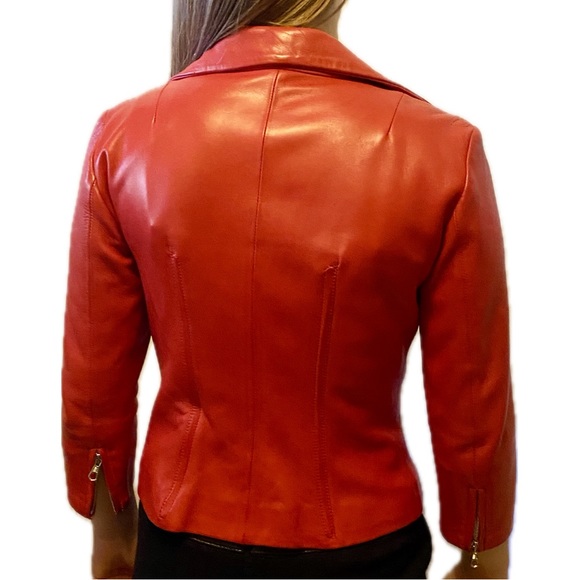 Vintage Dolce & Gabbana Red Leather Jacket - Picture 2 of 7
